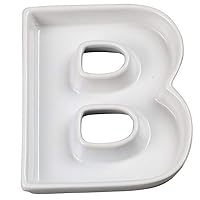 Ceramic Love Letter Dish, Letter B, White
