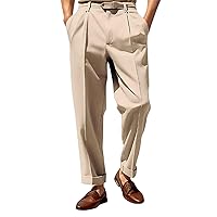Tech Pants Color Simple Business Casual Straight Button Suit Pants Pants Men Pants Casual Slim Fit