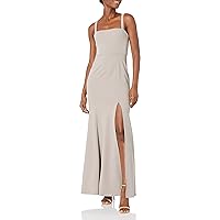Jenny Yoo Women's Jenner Square Neckline Fit and Flare Knit Crepe Dress