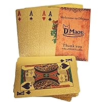 Poker 24K Gold 54 Playing Cards Waterproof Joker Games King Big Two