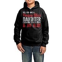 Yes I Do Have A Daughter A Gun Gift Idea For Dad Pops Fathers Day Funny T-Shirt Big Boy/Girl's Sweatshirts Black