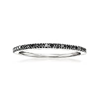 Ross-Simons 0.15 ct. t.w. Black Diamond Ring in Sterling Silver. Size 9