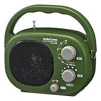 Ohm (OHM) RAD-H395N 03-5539 Electric AudioComm Radio, High Harvest Radio, Farm Work, IP66, Outdoor, Portable, Includes Carry Handle, AM/FM Green