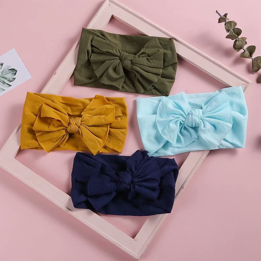 Mookiraer 20Pcs Baby Girls Headbands with Bows Handmade Hair Accessories Stretchy Hairbands for Newborn Infant Toddler Baby Essentials