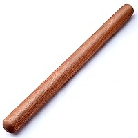 French Rolling Pin, 17.7 Inches Wood Rolling Pin for Baking Extra Long Thickened, Classic Wooden Dough Roller for Fondant Pizza Pie Crust Cookie Pastry, Essential Kitchen Utensil, Brown