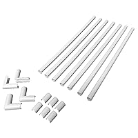 Legrand Wiremold C110S Cordmate 108 Inch 17 Piece Cord Cover Kit, Organizer for Wall, Holds 1 Cord or Cable, Sustainable Packaging, White (1 Pack)