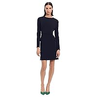Donna Morgan Women's Long Sleeve Sheath Dress with Flap Pockets at Side HIPS