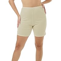 Underworks Womens 100% Cotton Cuff Leg Boy-Leg Brief Bloomers Pettipants Slip Shorts 8-inch Inseam 3-Pack