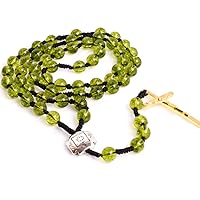 GEM-Inside Handmade Peridot Gemstone Anglican Muslim Catholic Christian Episcopal Prayer Rosary Beads Bracelet Necklace Jesus for Men 7
