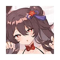 MISAKI1987 Genshin Impact Hu Tao Walnut Anime Girl Dakimakura Hugging Body Pillow Case Cover 150cm X 50cm Peach Skin (C)