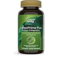 OsteoPrime PLUS Calcium & Magnesium, Supports Bone Health & Muscle Function*, with Vitamin D3, Vegetarian, 120 Tablets (Packaging May Vary)