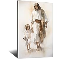 Christ Jesus And Child Poster Painting Jesus (2) Canvas Wall Art Print Picture Modern Family Home Room Decor Poster 12x18inchs(30x45cm)