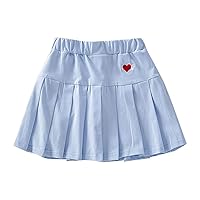 Toddler Little Kid Baby Girl Skorts Skirts for Girls Flared Plain Pleated Skater Skirt Sport Skirt Black Skirt