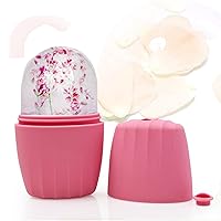 Ice Face Roller Facial Rollers Cube Face Contour for Face Eyes and Neck Shrinking Pores Reusable Massage Silicone Platinum Facial Ice Molds(Pink)