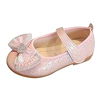 Fashion Summer Children Sandals Girls Casual Shoes Flat Bottom Lightweight Rhinestone Pearl Bow Solid Toddler Pool Shoes (Pink, 6 Toddler)