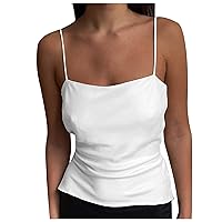 Women's Summer Camisole Fashion Tank Tops Sleeveless Spaghetti Strap Tops Casual Sexy Comfy Backless Tunic Cami Shirt