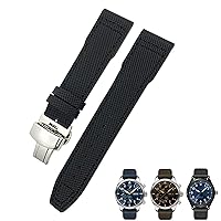 SKM 20mm 21mm Blue Nylon Watchband Fit For IWC Portofino Big Pilot IW3293 Mark 18 Tissot TAG Heuer Seiko Leather Nylon Watch Strap