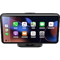 Miroir Drivvplay with Dashcam - Portable Wireless Carplay and Android Auto Display, 6.25'' Touch Screen, Works with Your Car Stereo, Car Radio, Wireless AirPlay, Bluetooth 5.0, FM/AUX/MIC/USB
