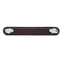 Vicenza Designs K1156 Pollino Leather Koi Pull, 6-Inch, Brown, Polished Nickel