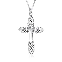 Bling Jewelry Unisex Religious Viking Irish Celtic Knot Twisted Eternal Cross Pendant Necklace For Women Men .925 Sterling Silver