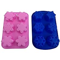2 Silicone Snowflake Soap Molds - Christmas Bath Bombs Soaps Cake - Baking Party Supplies & Holiday Decoration - Flexible 10 Different Shaped Snowflakes - DIY Design Bundle by Jolly Jon