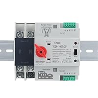 YCQ4-100E/2P Din Rail 2P ATS Dual Power Automatic Transfer Switch Electrical Selector Switches Uninterrupted Power 63A 100A (Color : YCQ4-100E/2P, Size : 63A)