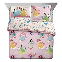 Franco Disney Princess Kids Bedding Super Soft Comforter and Sheet Set with Sham, 7 Piece Queen Size, (Officially Licensed Product)