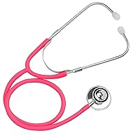 Classic Dual Head Stethoscope for Medical and Home use - Ideal for Nurses, Medical Students, Doctors, EMTs - Diagnostic Stethoscope for Basic Heart + Lung assessments (Pink)