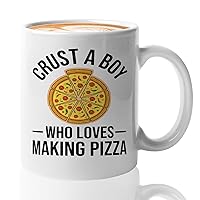 Pizza Making Coffee Mug 11oz White -crust a boy who loves making pizza - Foodies Pizza Lovers Pizza Cooking Food Lovers