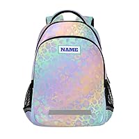 ALAZA Custom Leopard Print Rainbow Cheetah Backpack Purse Customized Personalized Laptop Notebook Tablet School Bag Stylish Casual Daypack, 13 14 15.6 inch