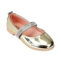 Girls Rhinestone Strap Patent Mary Jane Shoes for Weddings and Special Occasions - Perfect for Little Princesses