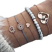 Fashion bracelet bead map,heart bracelet charm bracelet