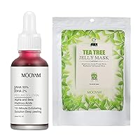 AHA 30% + BHA 2% Peeling Solution, Exfoliating AHA 30% BHA 2% Peeling Solution Anti Acne Serum, Chemical Peel for Face at Home, BHA AHA Mask Red Peel Peel Off Face Mask Hydro Jelly Facial Mask Powder