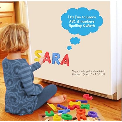 Kid’s Dry Erase Board and Magnet Set – 109 Piece Magnetic Letters, Numbers, and Symbols for Fun Educational Learning – Hanging Whiteboard for Home, Preschool, Kindergarten – by EduKids