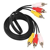 UPBRIGHT 3RCA AV Audio/Video Cable Cord Compatible with Panasonic DMR Series DVD VHS Combo Player-Recorder DMR-E20 DMR-E20D DMR-E50 DMR-E60S DMR-E65 DMR-E50P DMR-E80H DMR-E85H DMR-E85HP DMR-E100H