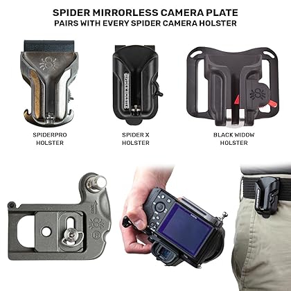 Spider Holster – SpiderPro Mirrorless Single Camera System v2 for Carrying ONE Professional Camera and Heavy Gear Featuring Belt with Built-in Self-Locking Camera Holster for Quick-Draw Camera Access