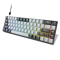 UBOTIE Wired Mechanical Gaming Keyboard, 60% 68keys Compact FPS Game USB Keyboards with Clicky Switches, Multi LED Backlit for PC Mac Xbox