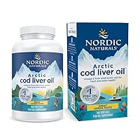 Arctic Cod Liver Oil, Lemon - 180 Soft Gels - 750 mg Total Omega-3s with EPA & DHA - Heart & Brain Health, Healthy Immunity, Overall Wellness - Non-GMO - 60 Servings