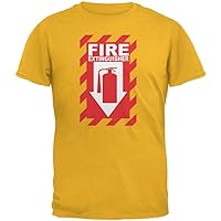Old Glory Funny Fire Extinguisher Gold Adult T-Shirt - X-Large