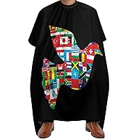 World Flag Dove Adult Barber Cape Professional Salon Hairdressing Apron Printed Hair Cutting Cape