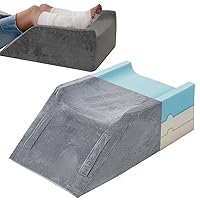 Leg Elevation Pillows for After Surgery - Adjustable Leg Elevation Pillow 3 Heights, U-Shape Double Wedge Pillow for Legs, CertiPUR-US Leg Pillow for Swelling, Knee Injury, Improve Circulation