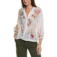 Johnny Was Womens Velouette Blouse, XL, White