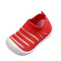 Summer and Autumn Cute Girls Flying Woven Mesh Breathable Flat Solid Color Slip On Comfortable Girls Size 1 Tennis Shoes