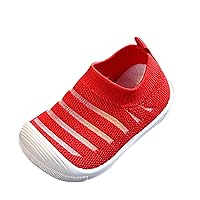 Toddler Shows Girls Summer and Autumn Cute Girls Flying Woven Mesh Breathable Flat Solid Color Toddler Athletic Sneaker