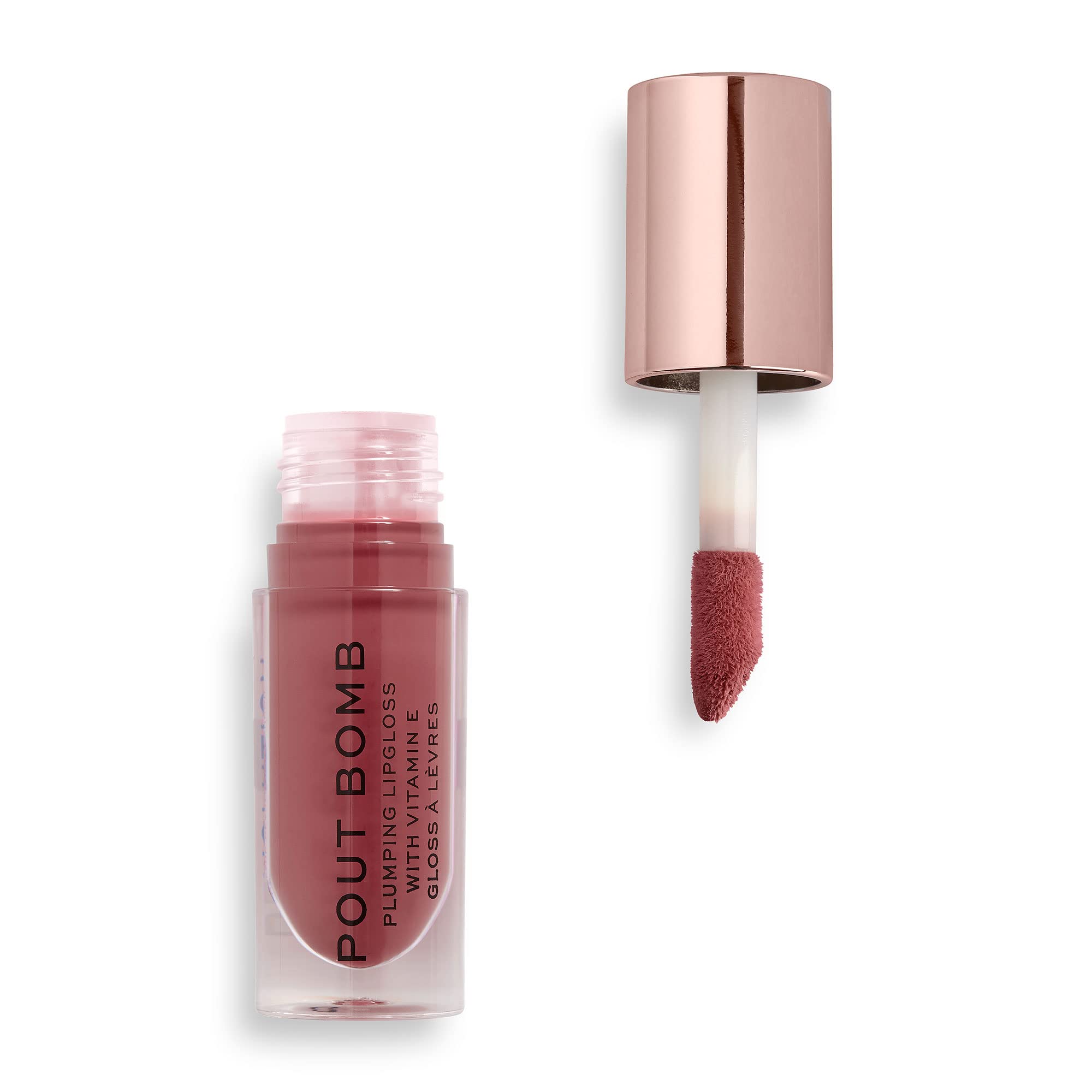 Makeup Revolution Pout Bomb Plumping Gloss, Lip Plumper Gloss To Increase Lip Volume, Contains Vitamin E, Sauce, 4.6ml
