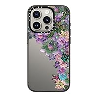 CASETiFY Compact iPhone 15 Pro Case [2X Military Grade Drop Tested / 4ft Drop Protection] - My Succulent Garden - Clear Black
