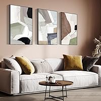 Wall Art Set of 3 Frames Canvas Wall art Decor Abstract Minimalism Natural Style Art Mural Posters & Prints, large Size Wall Art Aesthetics Living room Bedroom Kitchen Office (28 