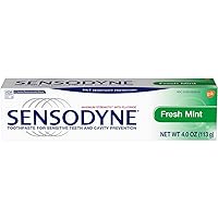 Sensodyne Fresh Mint Sensitivity Toothpaste for Sensitive Teeth and Fresh Breath, 4 Oz, Pack of 4