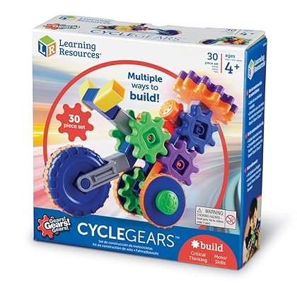 Learning Resources Gears! Gears! Gears! Cycle Gears, Construction, Gear Toy, 30 Pieces, Ages 4+
