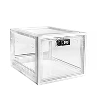 Large Lockbox Medicine Lock Box - Refrigerator Lockable Boxes for Food Storage - Childproof First AID Locking Cabinet Pill Case Medical Organizer Bin - Ipad Tablet Locker Cell Phone Jail